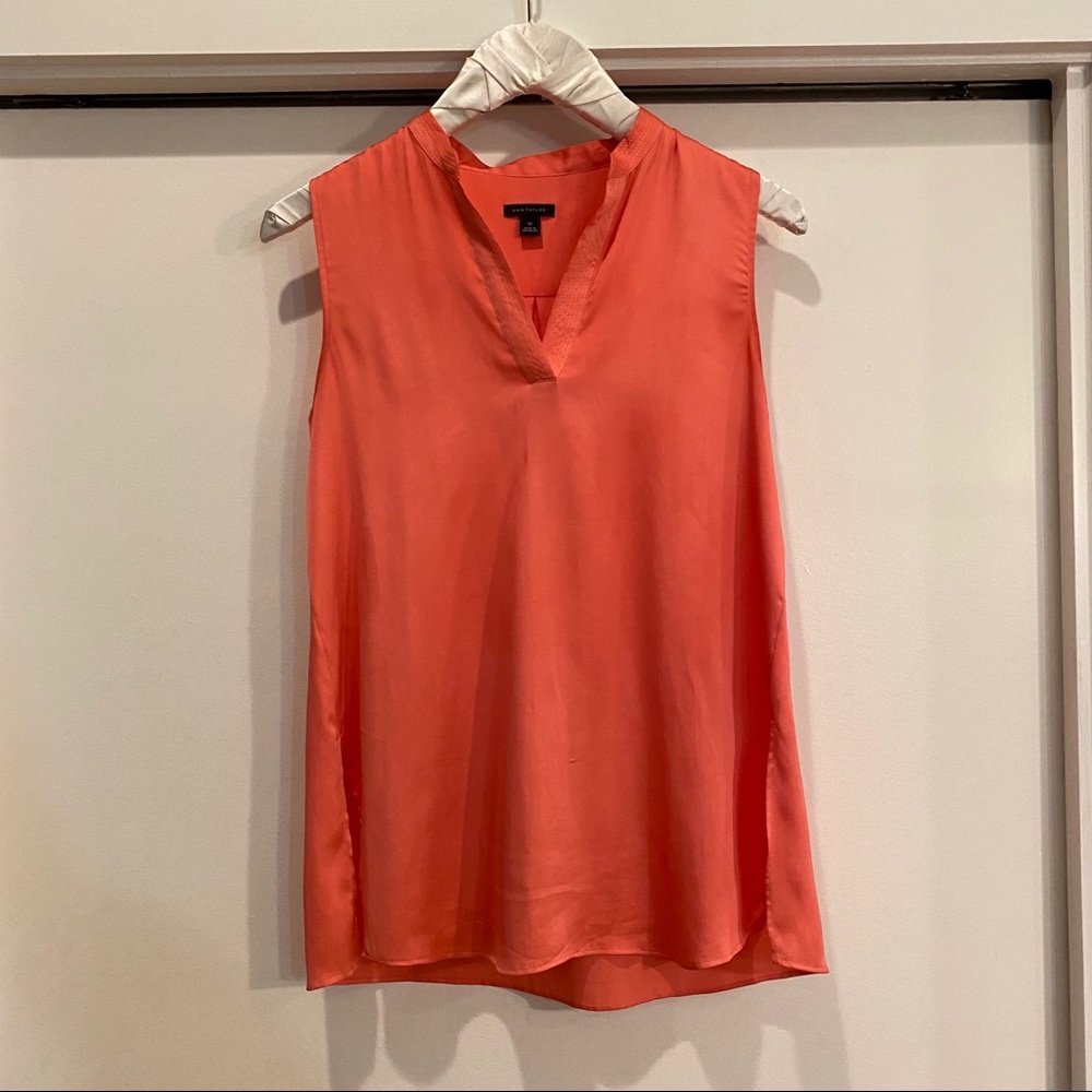 Pink satin Ann Taylor tank